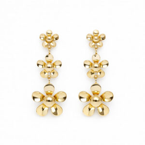 Aretes colgantes tres flores Moiras