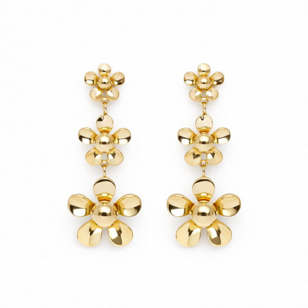 Aretes colgantes tres flores Moiras