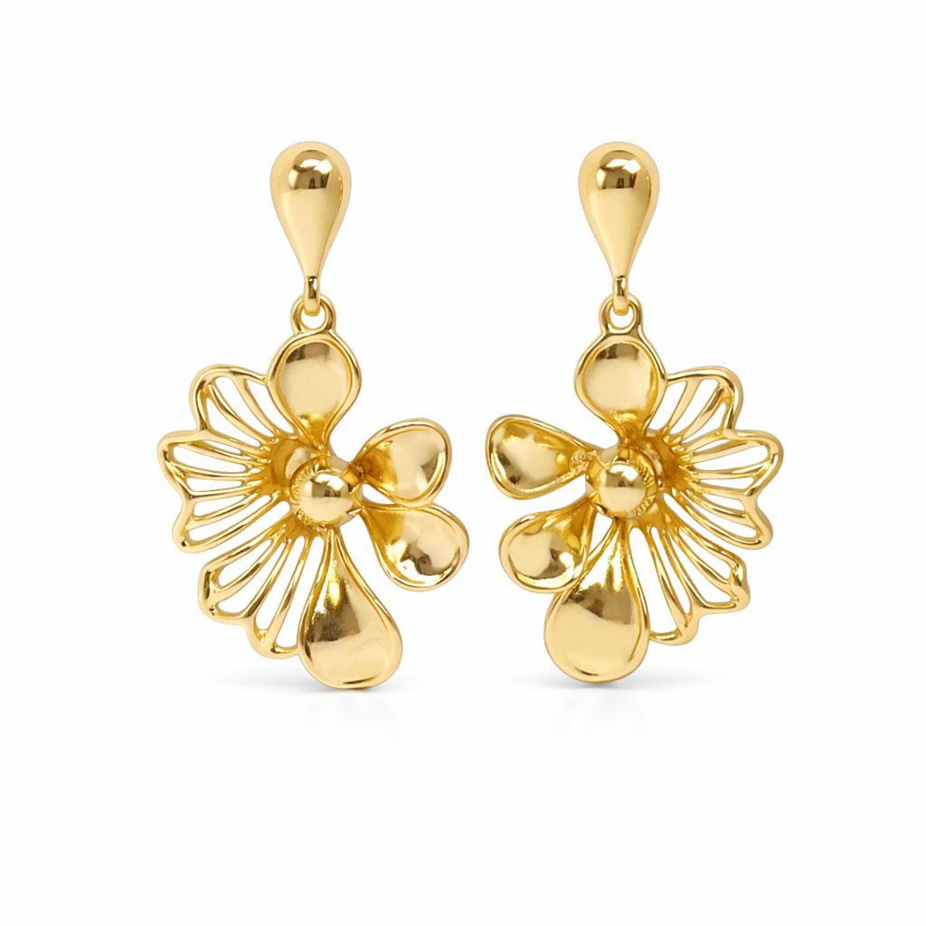 Aretes Flor Malva