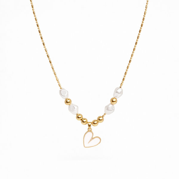 Collar Corazón Perlas