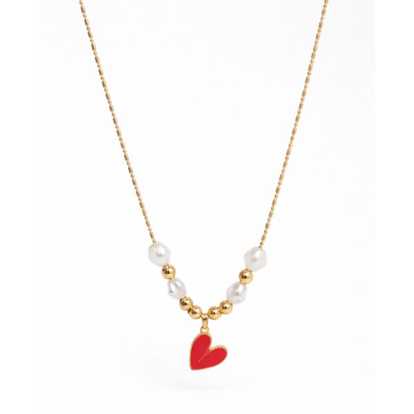 Collar Corazón Perlas