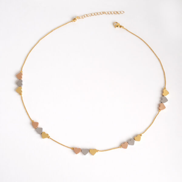 Collar Corazones 3 tonos Moiras
