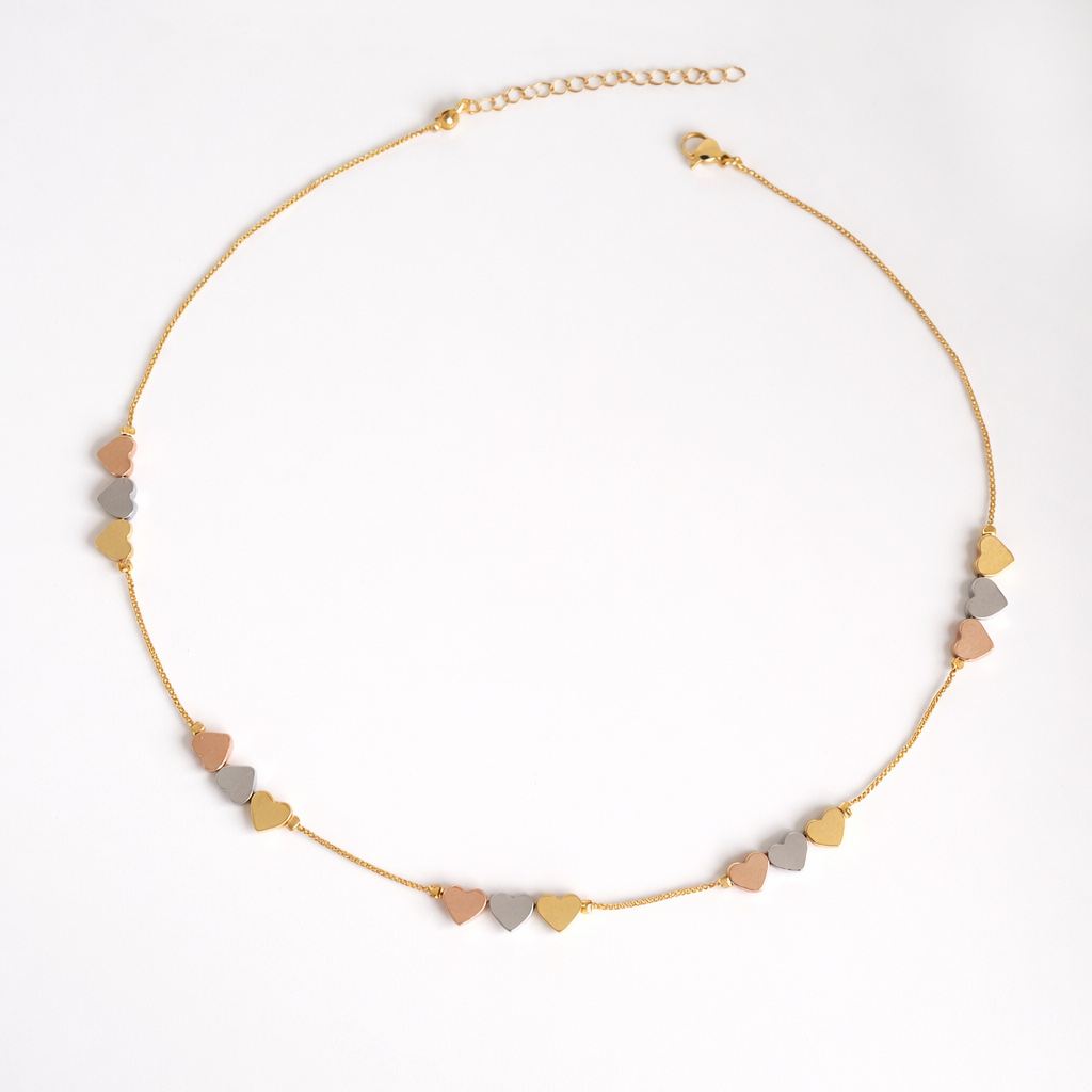 Collar Corazones 3 Tonos